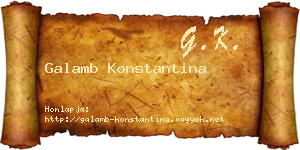 Galamb Konstantina névjegykártya